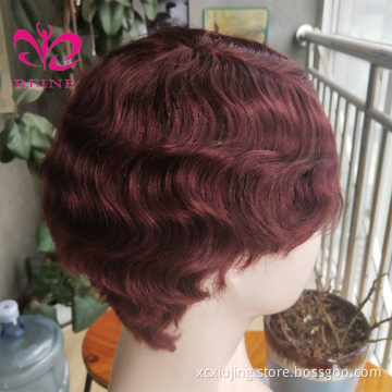 wholesale price 8a virgin brazilian short pixie human hair machine made wig, the best virgin hair vendor in china